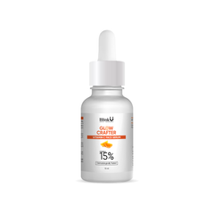 Bottle of Blink U Glow Crafter Vitamin C face serum on a white background