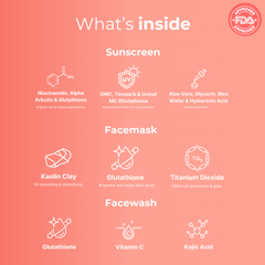 GlutaRadiance Face wash, Face mask & Sunscreen