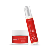 Blink skincare products with red and white design on a white background