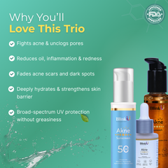 Akne Face Wash, Face Serum & Sunscreen