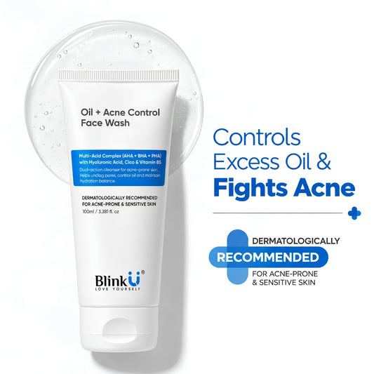 Oil + Acne Control Face Wash with Salicylic Acid & Niacinamide – 100ml