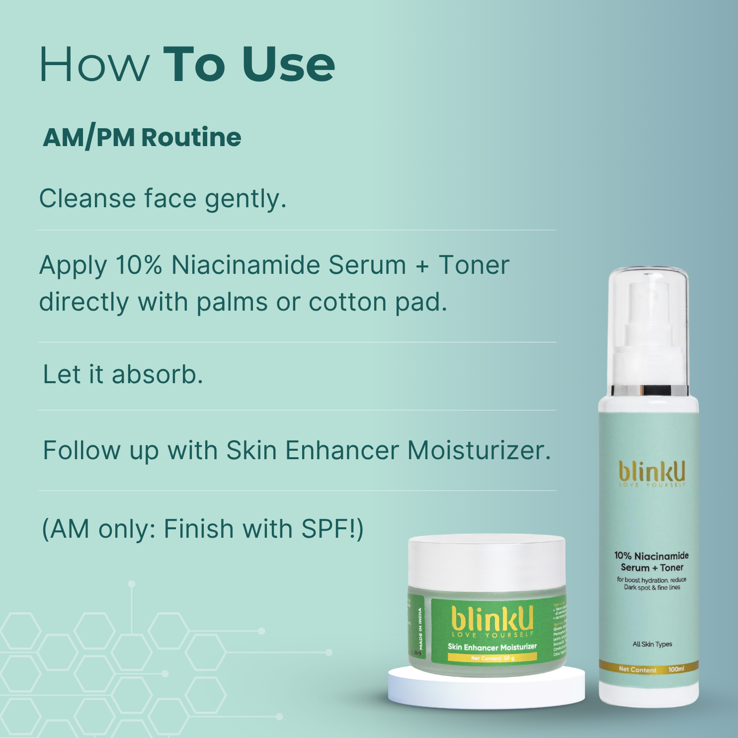 Skincare products displayed for glow hydration and daily skin care