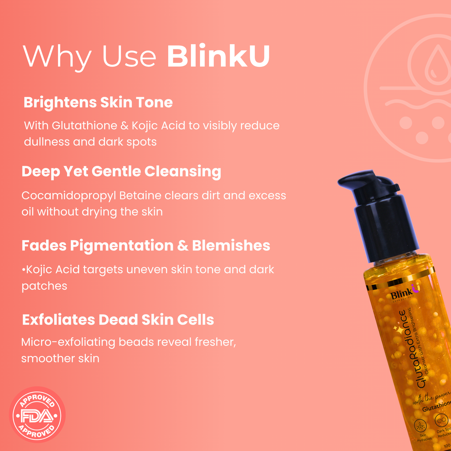 Skincare product display highlighting texture and benefits