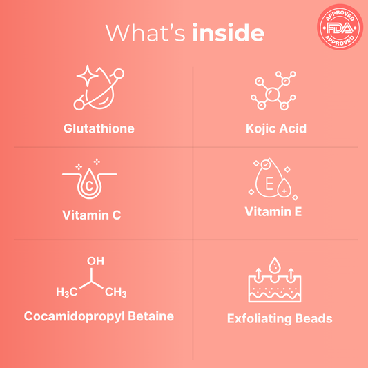 Skincare product visual highlighting benefits and usage