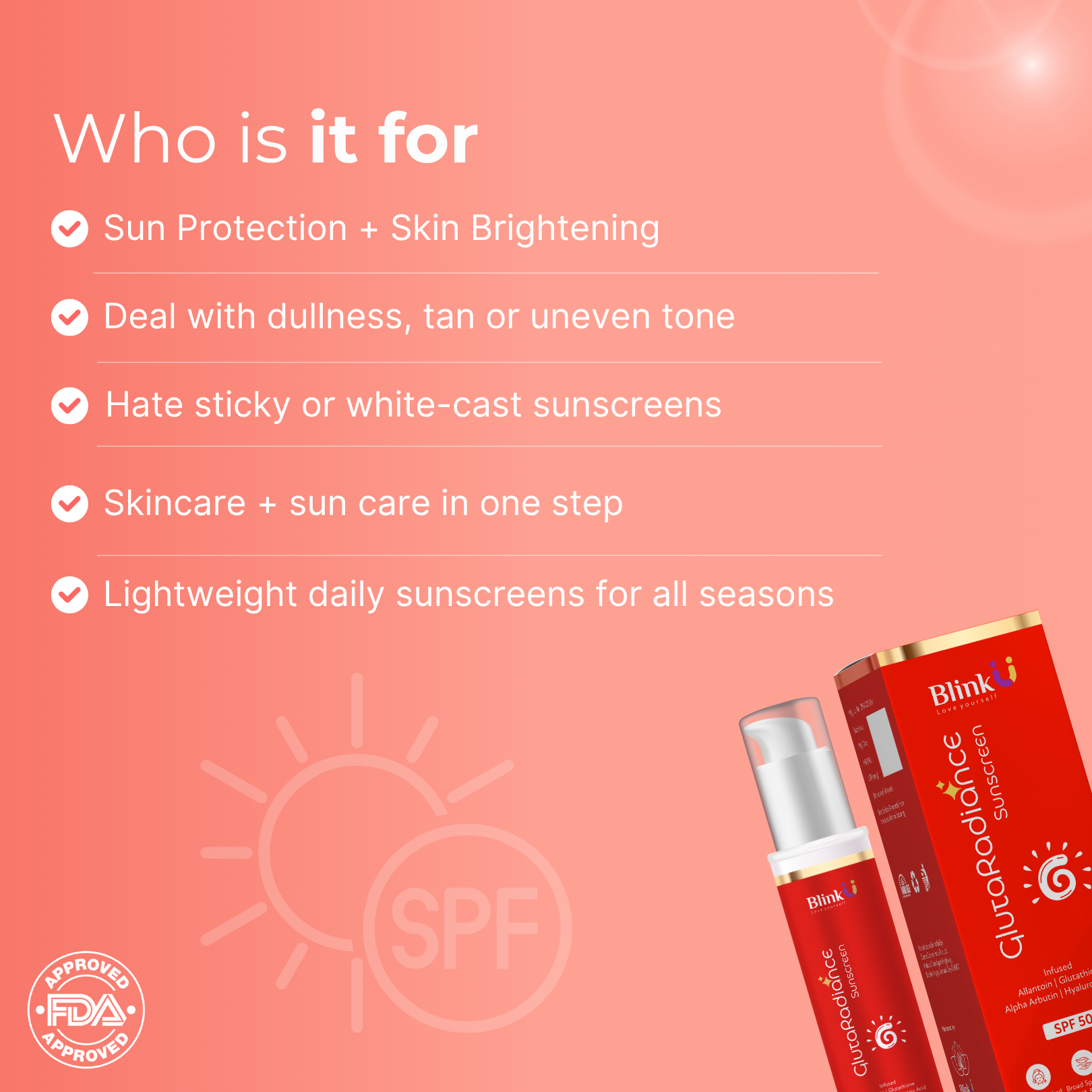 GlutaRadiance Sunscreen with SPF 50 PA++++