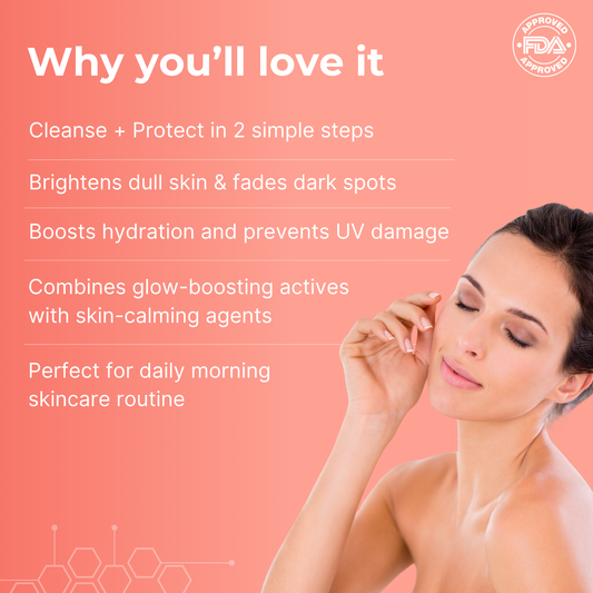 Skincare products showcased for glow hydration and care