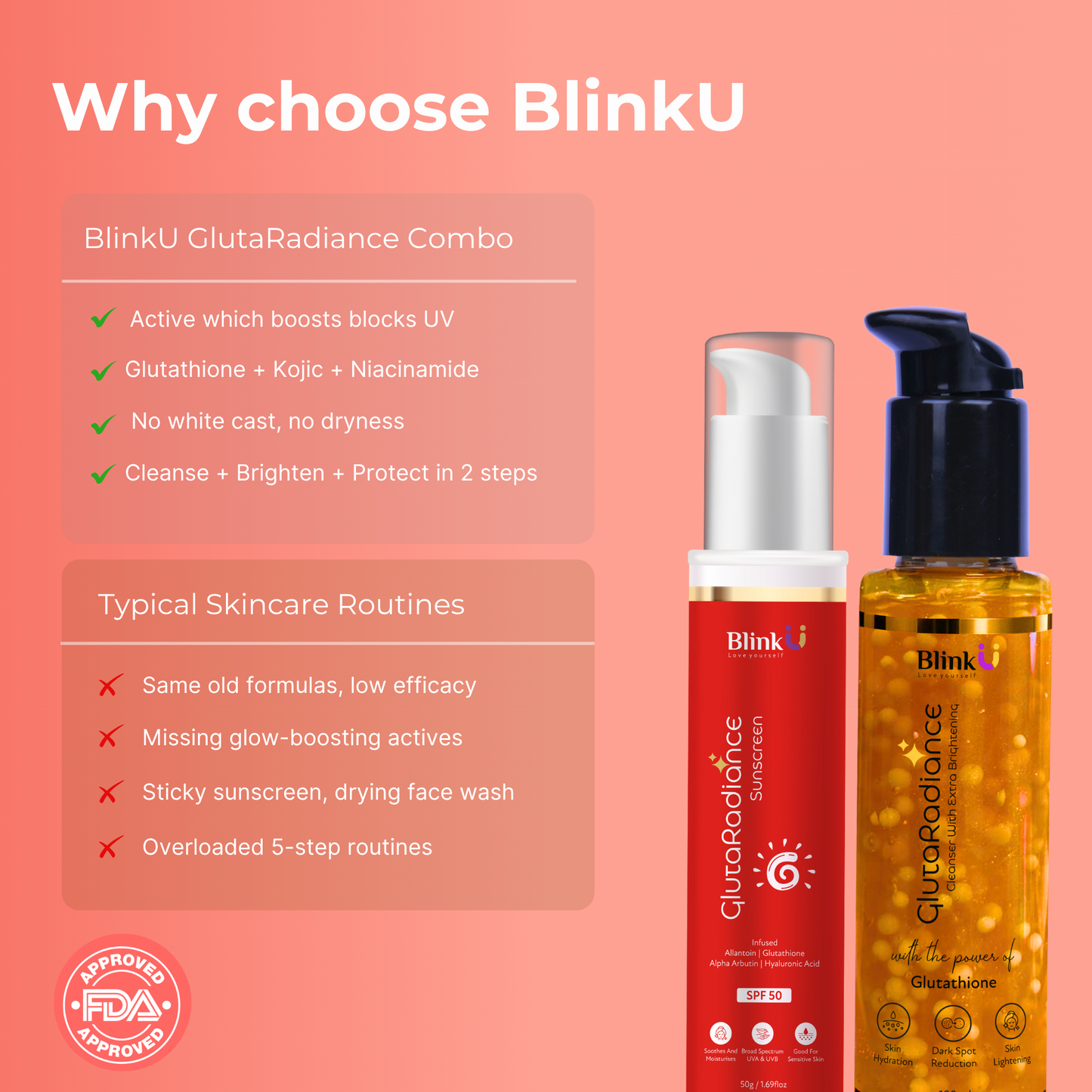 Skincare product display showcasing hydration support