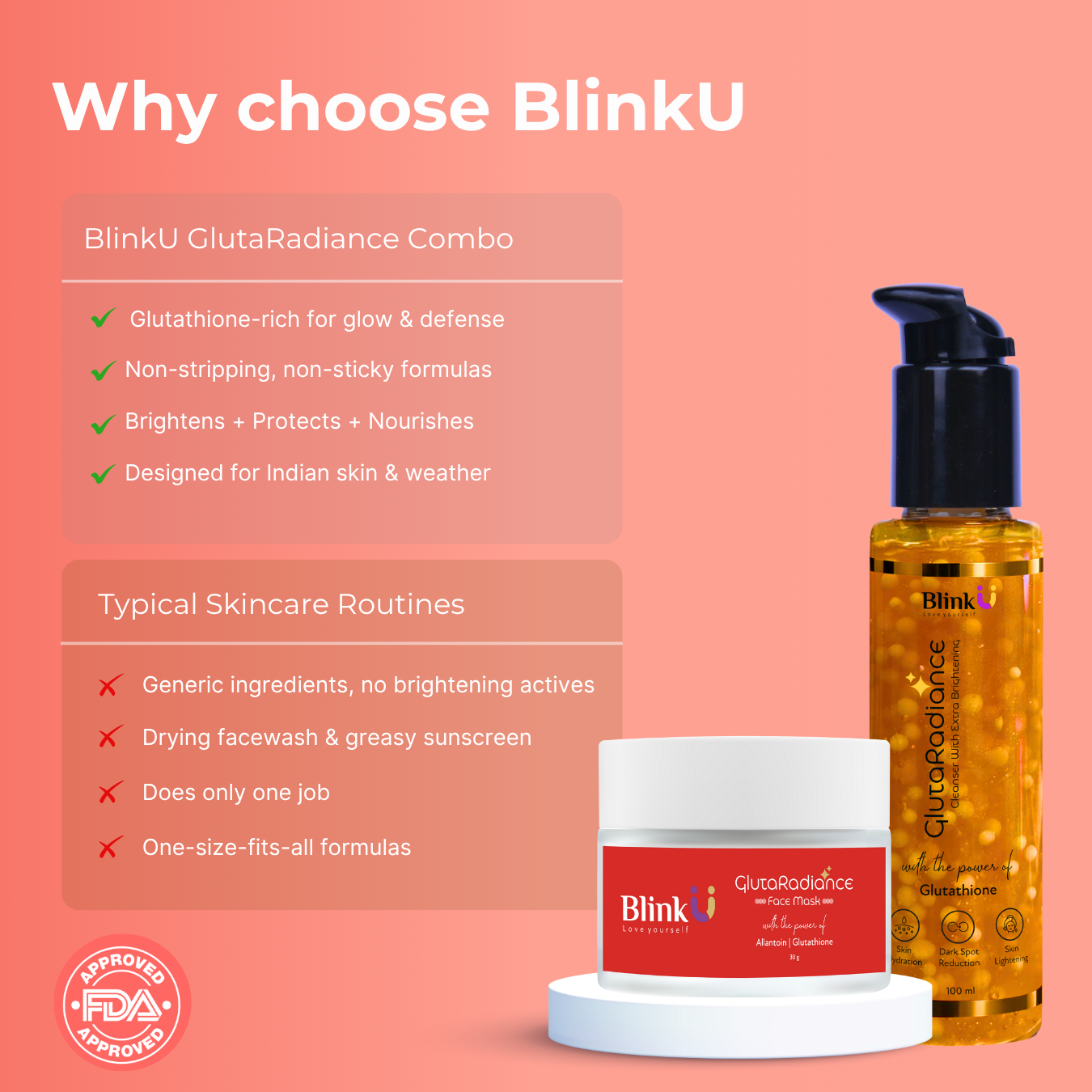 Skincare product banner highlighting glow hydration benefits