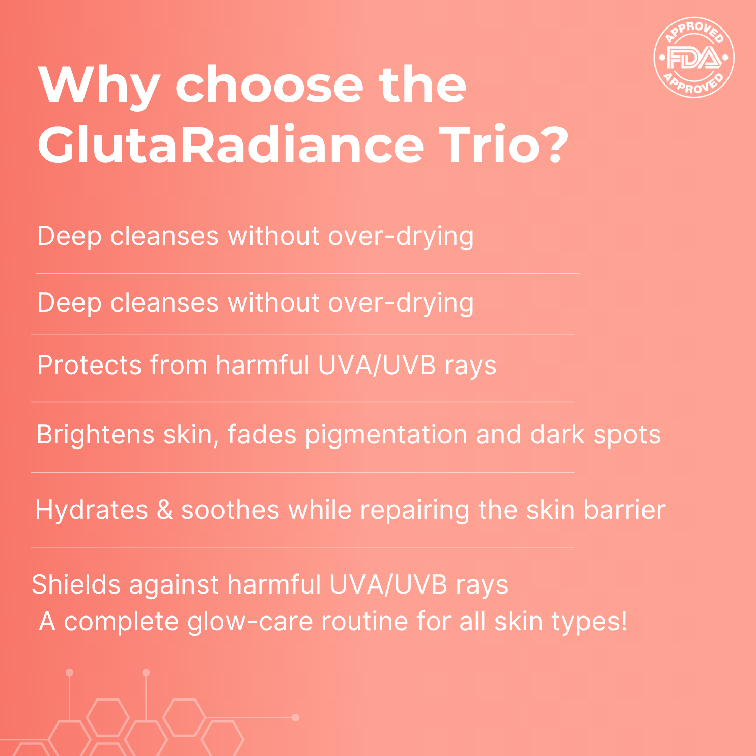 GlutaRadiance Face wash, Face mask & Sunscreen