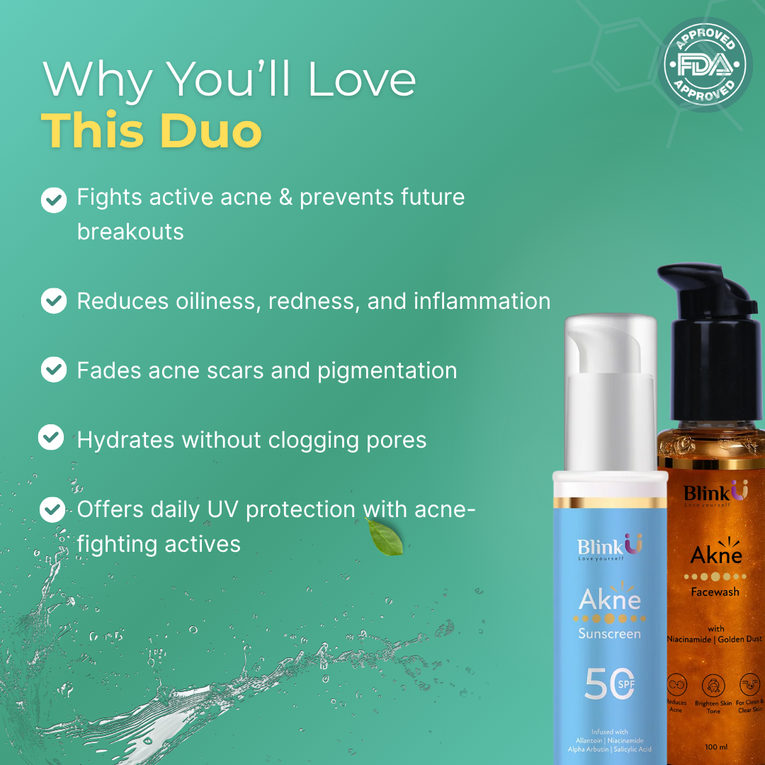 Skincare products displayed for acne care routine