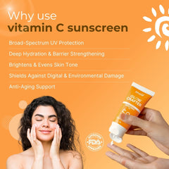 Glow Crafter Vitamin C Sunscreen - Ceramide 3B & Infragaurd, SPF50 PA+++, 50g