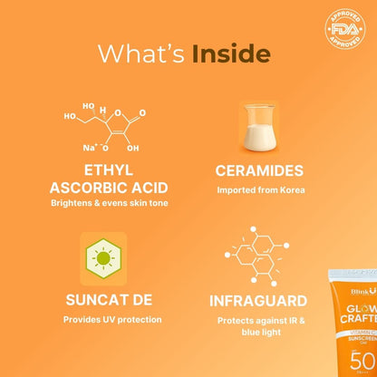 Skincare products arranged for hydration and glow