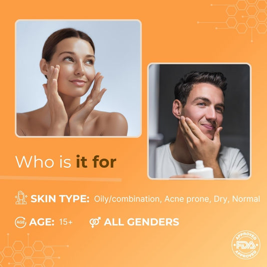 Skincare products showcased for balanced healthy skin