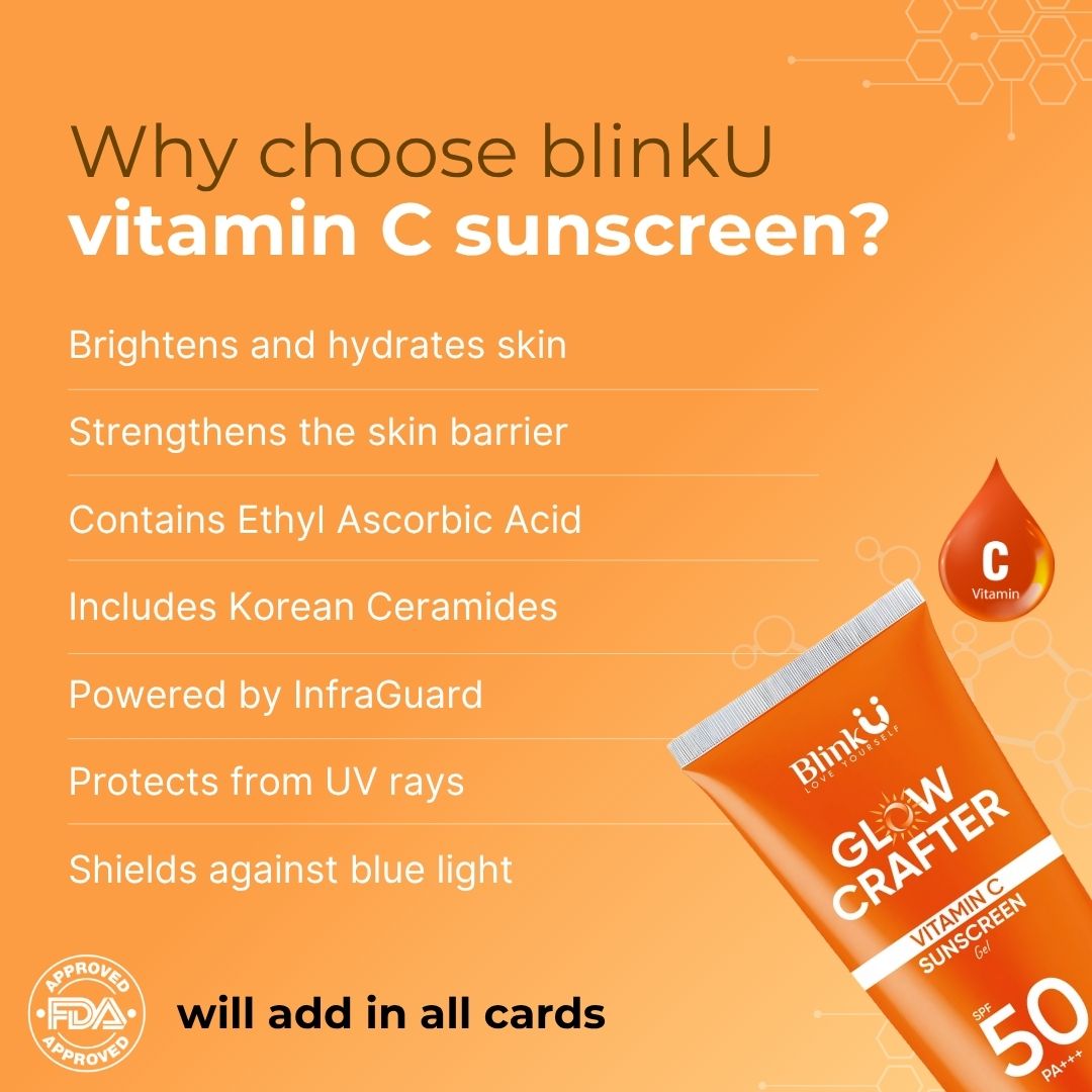 Glow Crafter Vitamin C Sunscreen - Ceramide 3B & Infragaurd, SPF50 PA+++, 50g