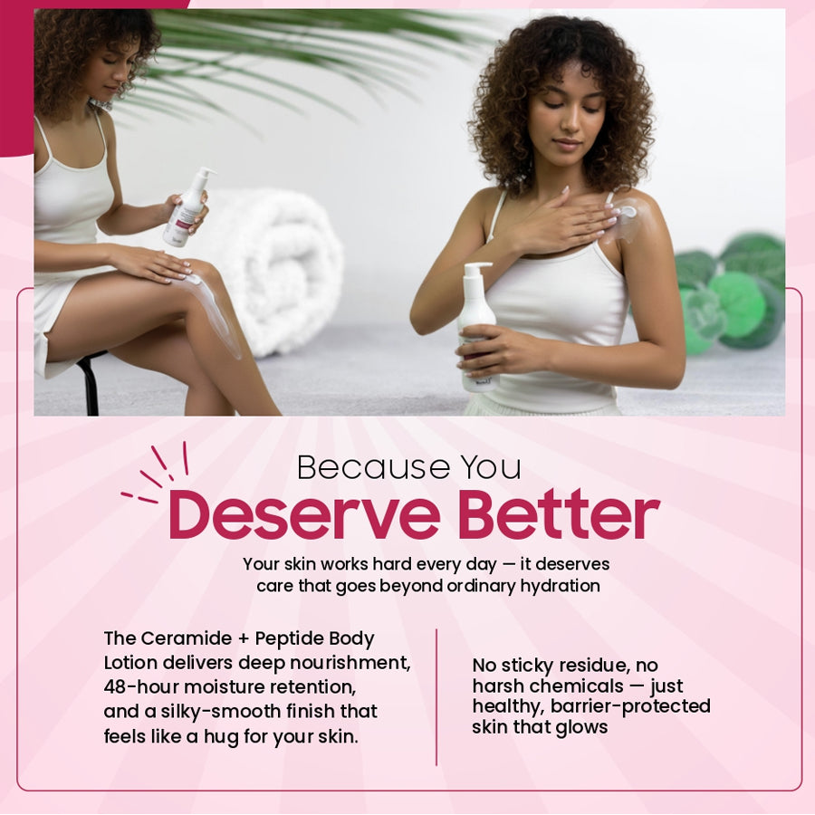 Skincare products arranged to support glow and hydration