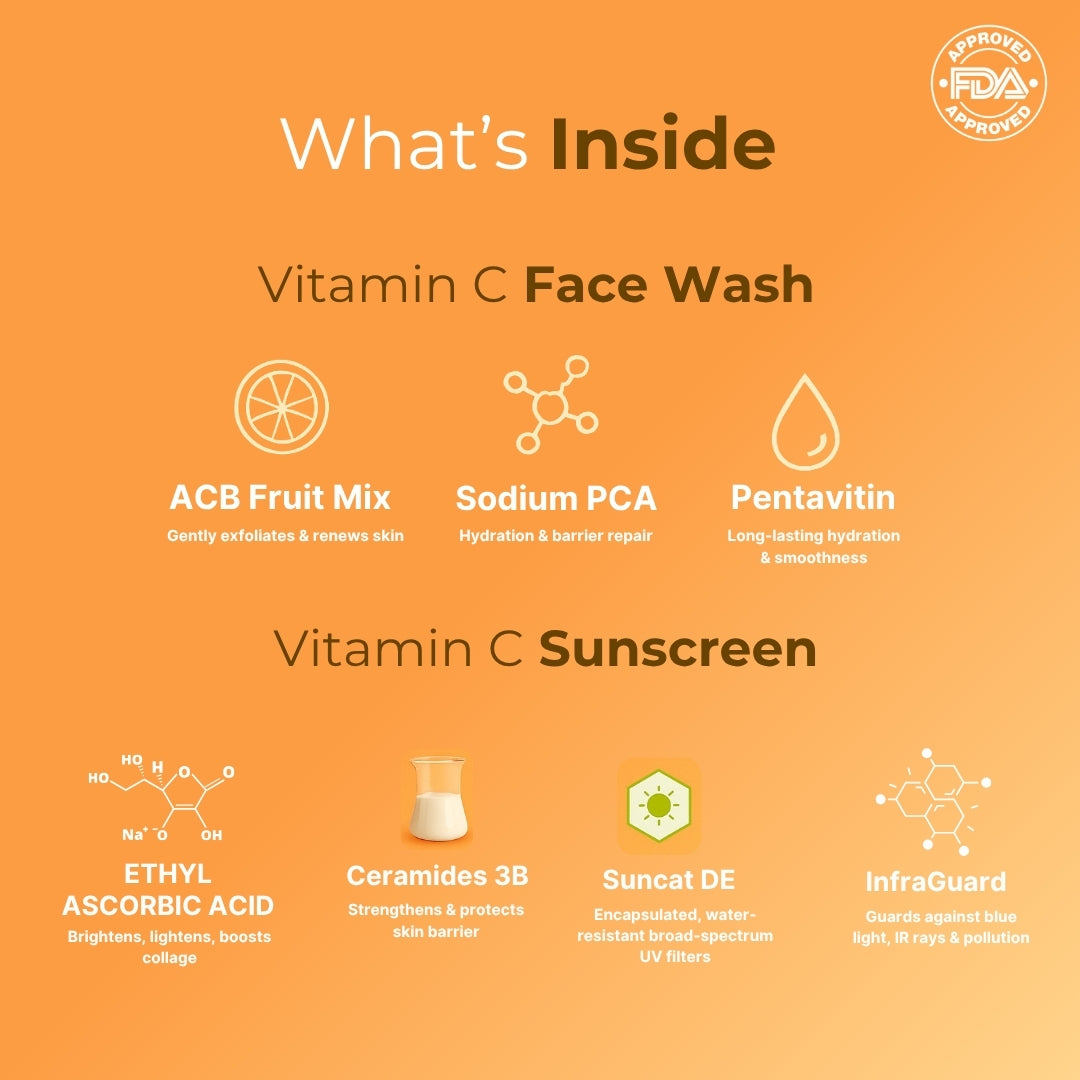 Vitamin C Face Wash + Vitamin C Sunscreen 50g