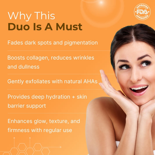 Skincare products arranged for skin brightening routine