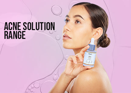 Acne prone skin with visible breakouts and blemishes