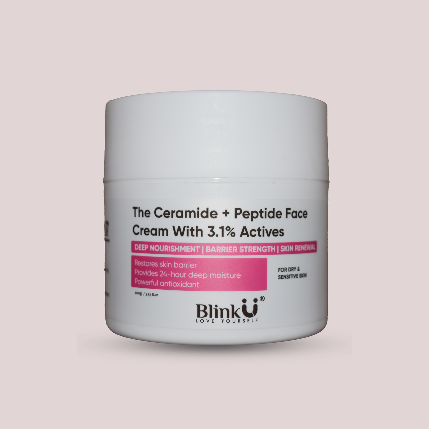 Blinku Ceramide Peptide Face Cream for Dry & Sensitive Skin – 50g