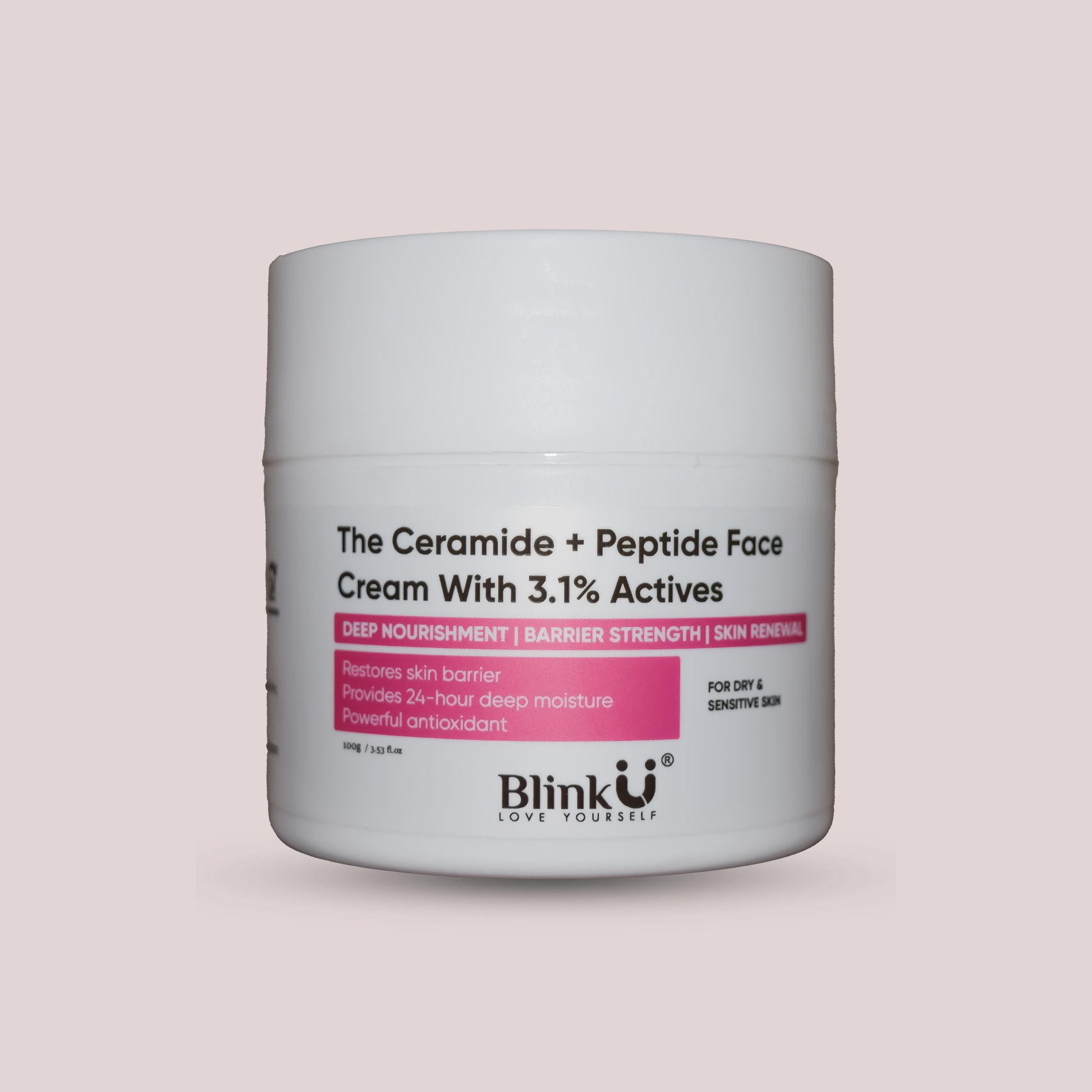 Blinku Ceramide Peptide Face Cream for Dry & Sensitive Skin – 50g