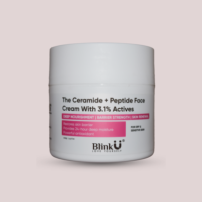Blinku Ceramide Peptide Face Cream for Dry & Sensitive Skin – 50g