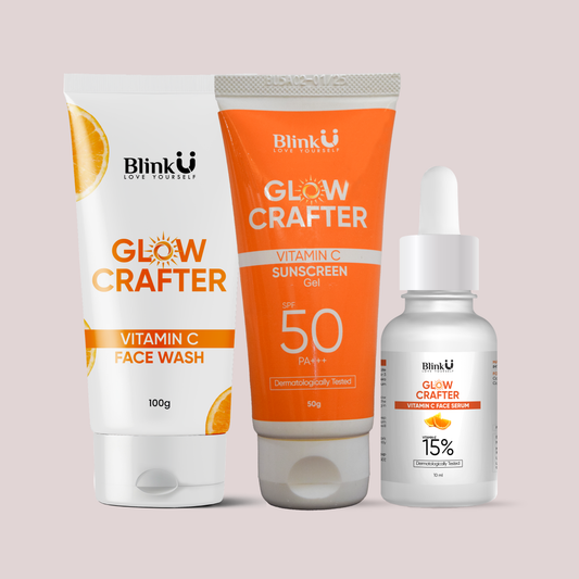 Blinku Vitamin C Complete Kit – Face Wash + Serum + Sunscreen for Glow