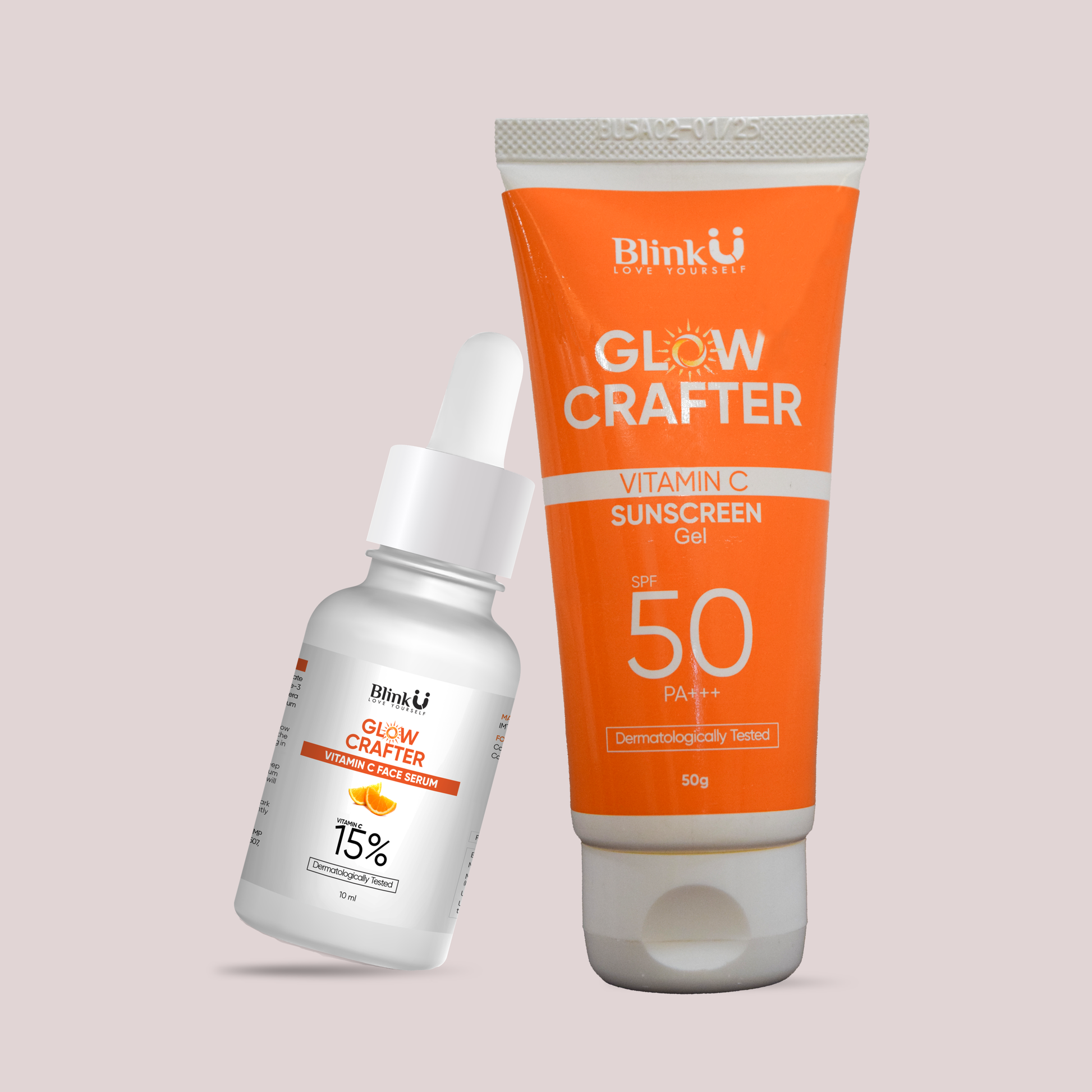 Blinku Vitamin C Serum + Sunscreen Combo for Brightening & SPF 50