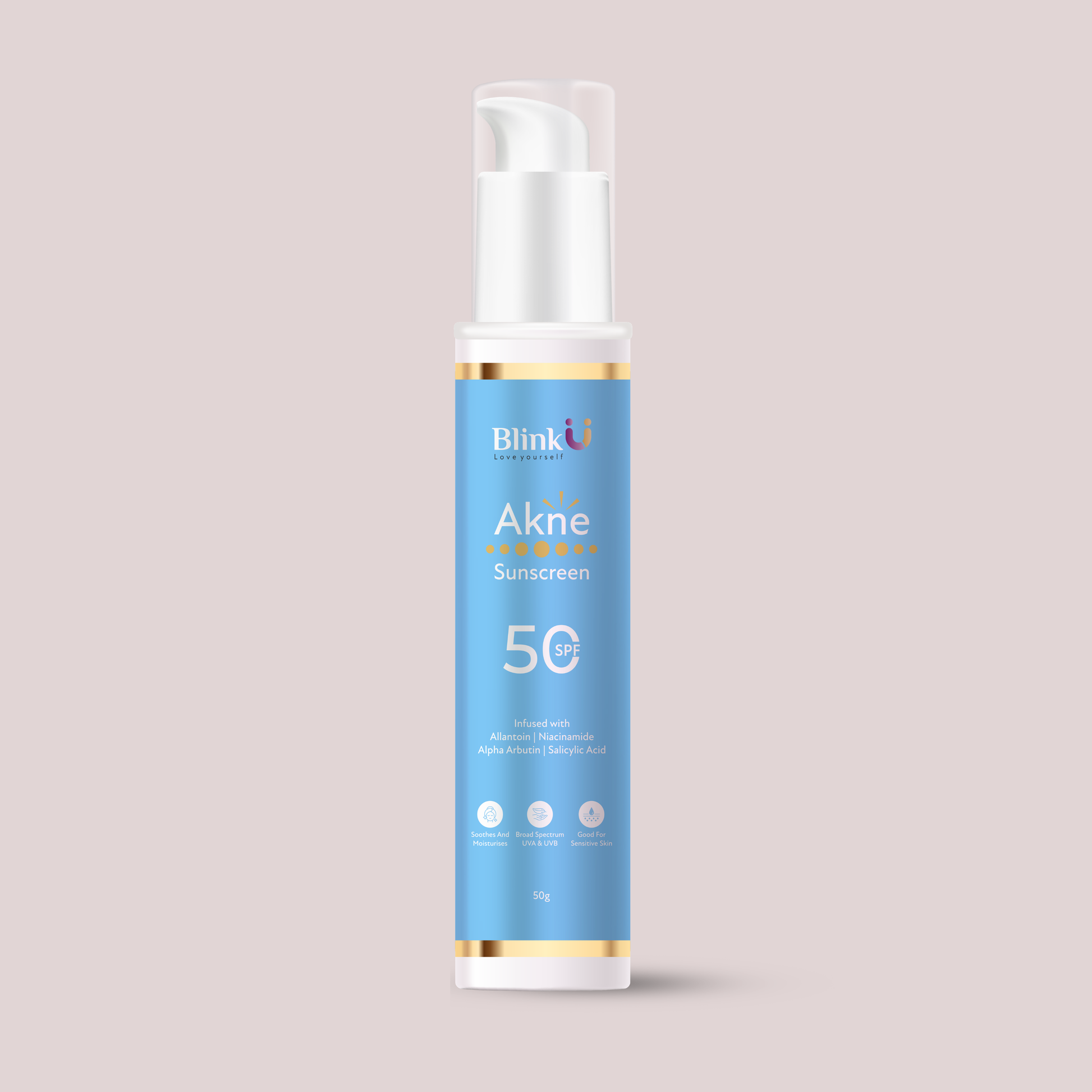 Blinku Anti Acne Sunscreen SPF 50 for Oily & Acne-Prone Skin – 50g