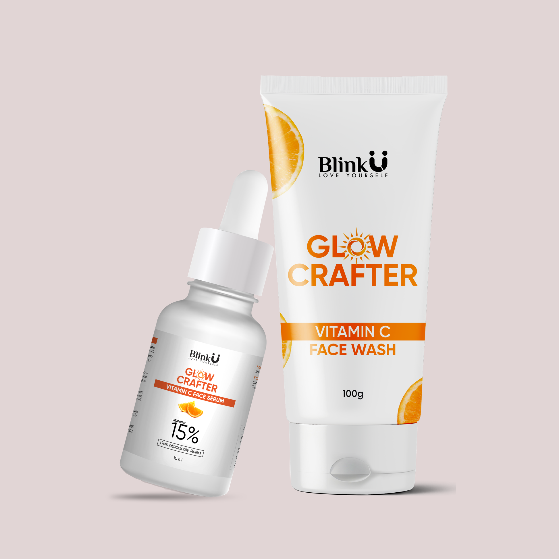 Blinku Vitamin C Serum + Face Wash Combo for Brightening & Dark Spots