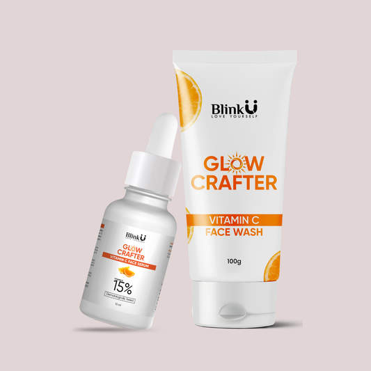Blinku Vitamin C Serum + Face Wash Combo for Brightening & Dark Spots