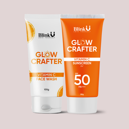 Blinku Vitamin C Face Wash + Sunscreen Combo for Glow & Protection