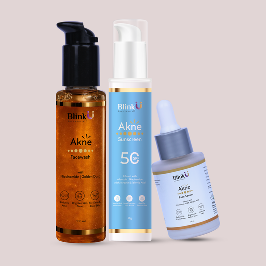 Blinku Akne Complete Kit – Face Wash + Serum + Sunscreen for Acne Care