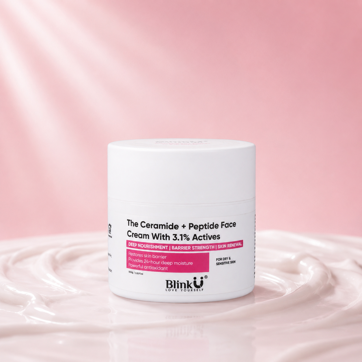 Blinku Ceramide Peptide Face Cream for Dry & Sensitive Skin – 50g