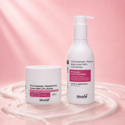 Blinku Ceramide Peptide Combo – Face Cream + Body Lotion for Barrier Repair