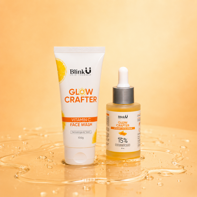 Blinku Vitamin C Serum + Face Wash Combo for Brightening & Dark Spots