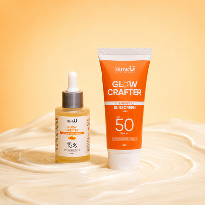 Blinku Vitamin C Serum + Sunscreen Combo for Brightening & SPF 50