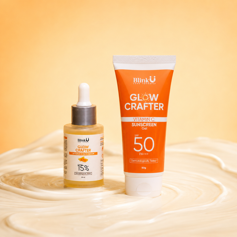 Blinku Vitamin C Serum + Sunscreen Combo for Brightening & SPF 50