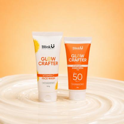 Blinku Vitamin C Face Wash + Sunscreen Combo for Glow & Protection