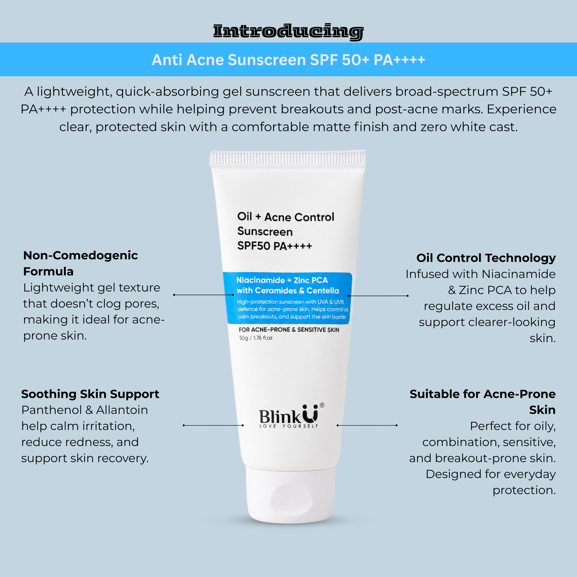 Oil + Acne Control Sunscreen SPF 50 PA++++