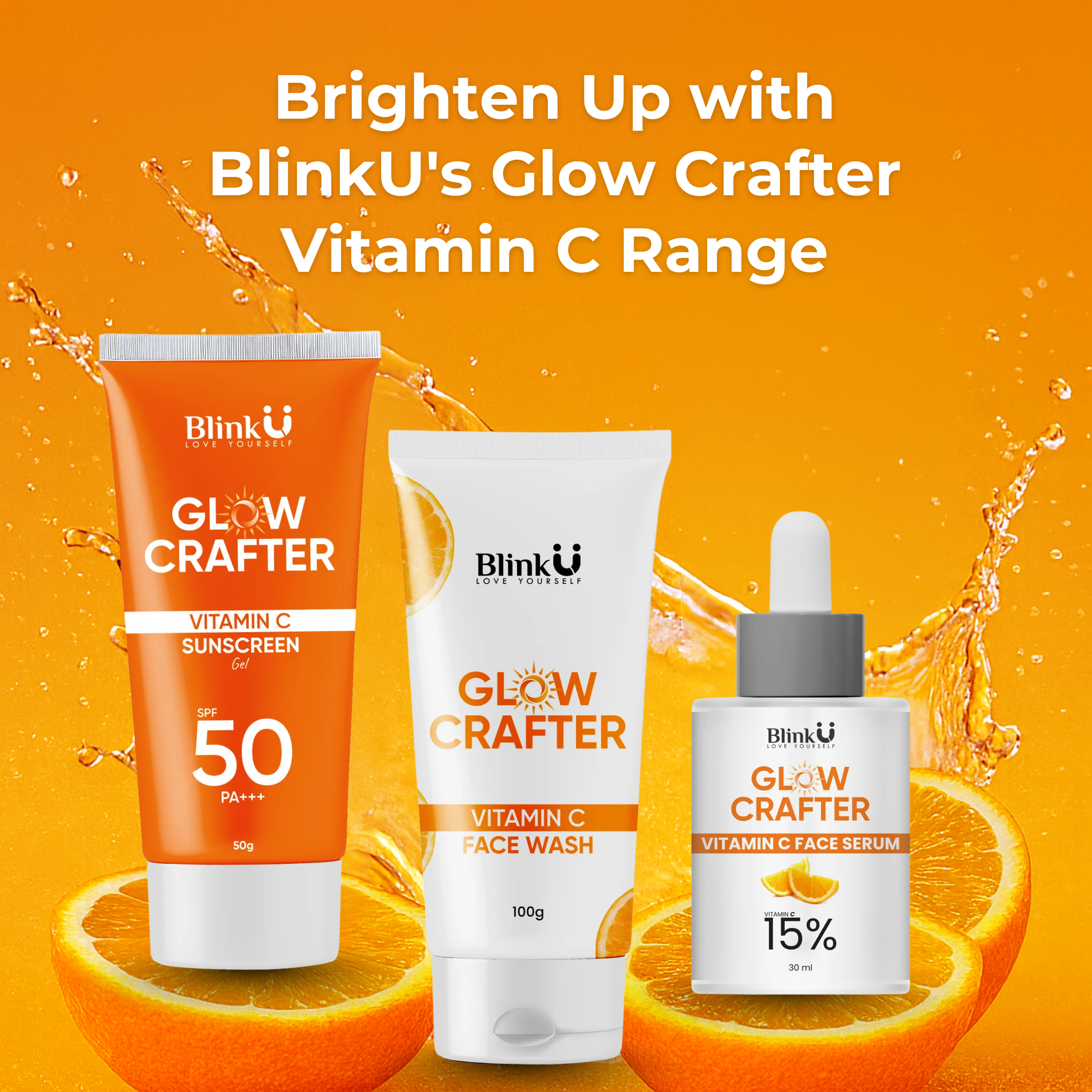 Vitamin C facewash, Face serum & Sunscreen