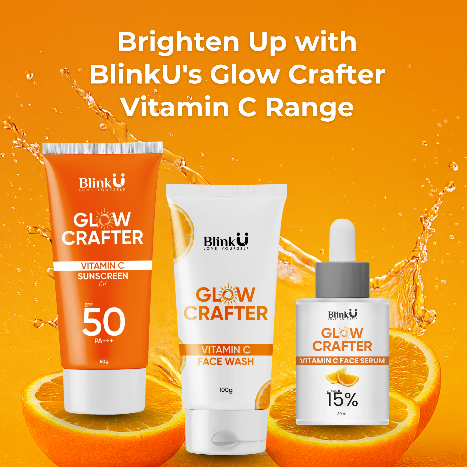 Vitamin C facewash, Face serum & Sunscreen