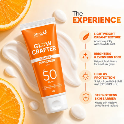 Vitamin C Sunscreen SPF 50 PA+++ with Ethyl Ascorbic Acid & Ceramides – 50g
