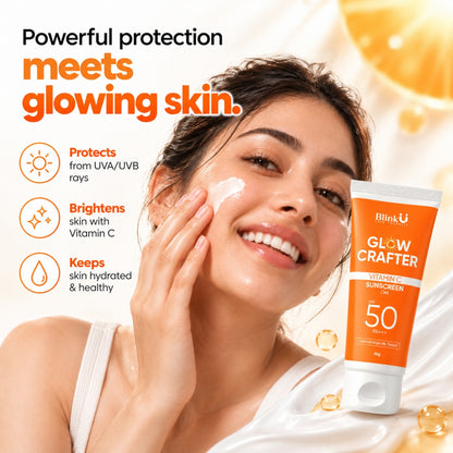 Vitamin C Sunscreen SPF 50 PA+++ with Ethyl Ascorbic Acid & Ceramides – 50g