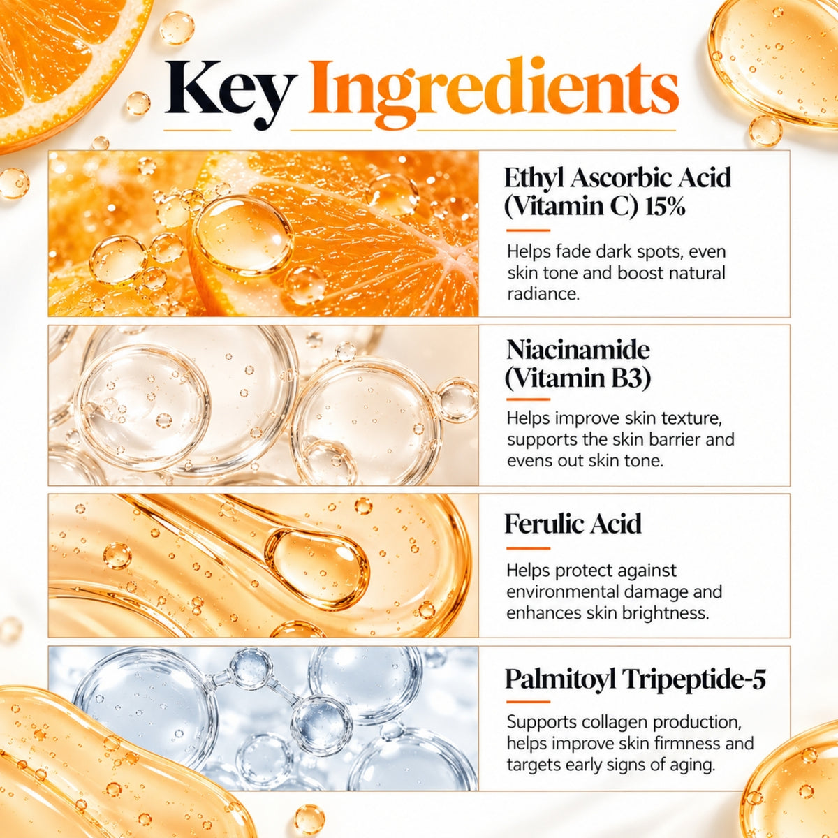15% Vitamin C Face Serum with Ethyl Ascorbic Acid & Ferulic Acid – 10ml
