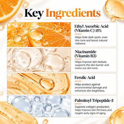 15% Vitamin C Face Serum with Ethyl Ascorbic Acid & Ferulic Acid – 10ml