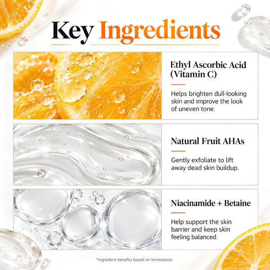 Vitamin C Face Wash with Ethyl Ascorbic Acid & Fruit AHAs – 100ml
