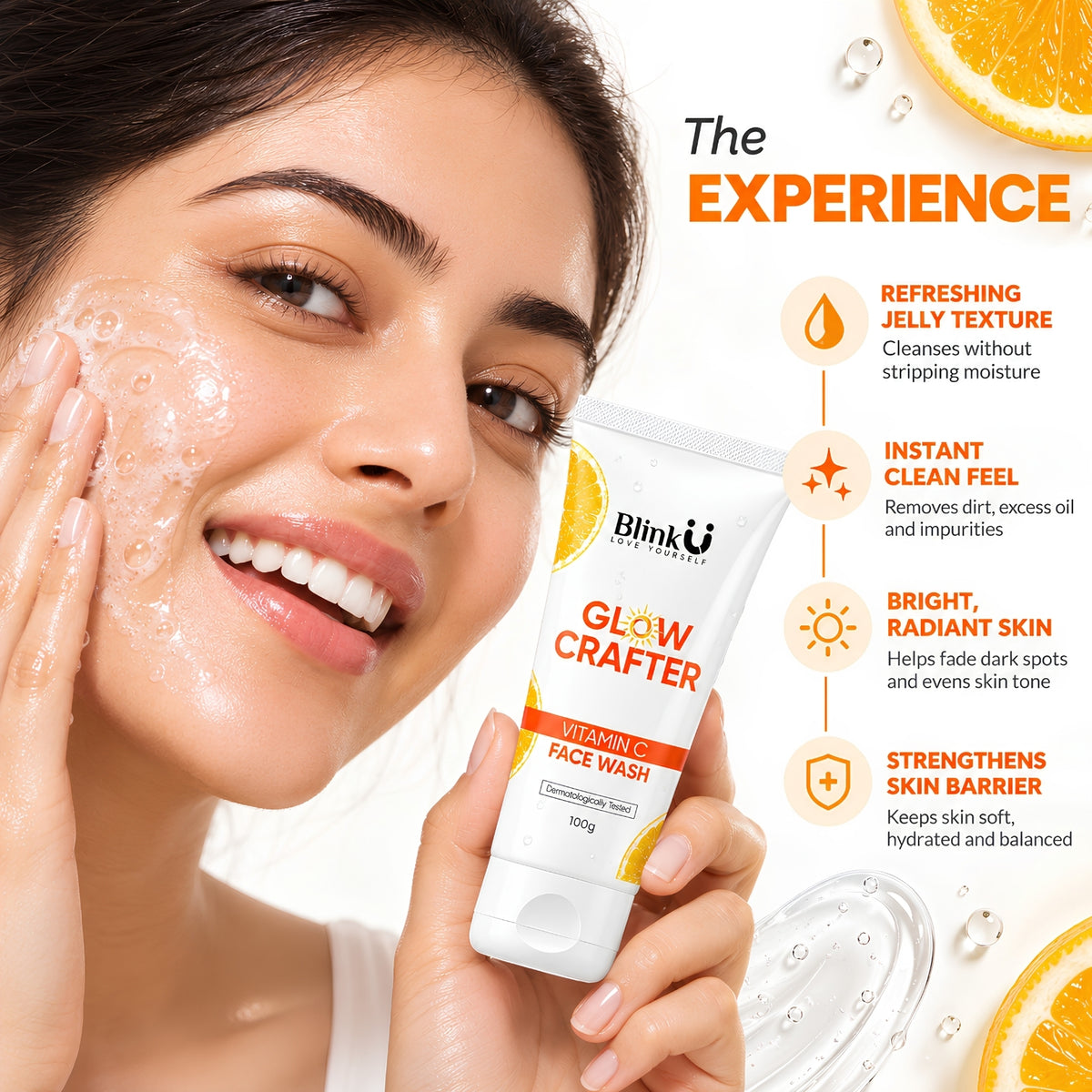 Vitamin C Face Wash with Ethyl Ascorbic Acid & Fruit AHAs – 100ml