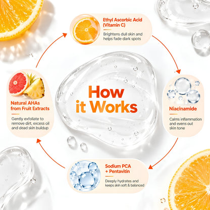 Vitamin C Face Wash with Ethyl Ascorbic Acid & Fruit AHAs – 100ml