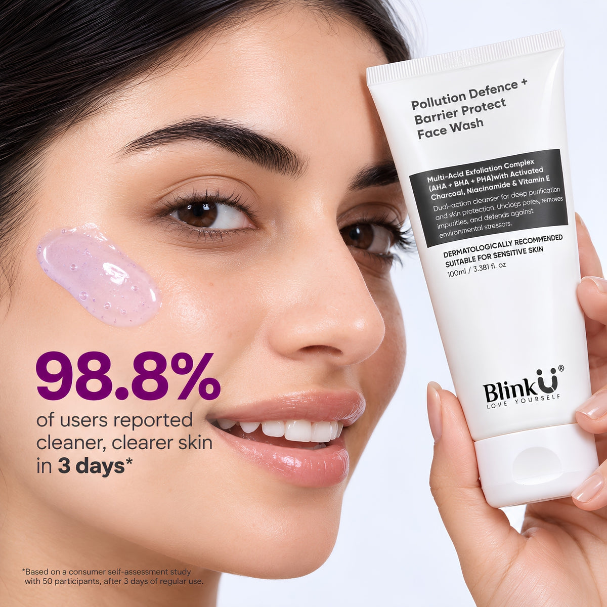 Pollution Defence + Barrier Protect Face Wash with Activated Charcoal & Niacinamide – 100ml
