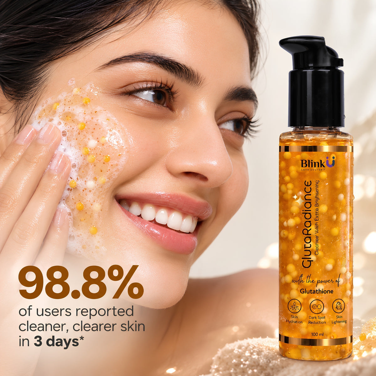 GlutaRadiance Face Wash with Glutathione & Kaolin Clay for Pigmentation – 100ml